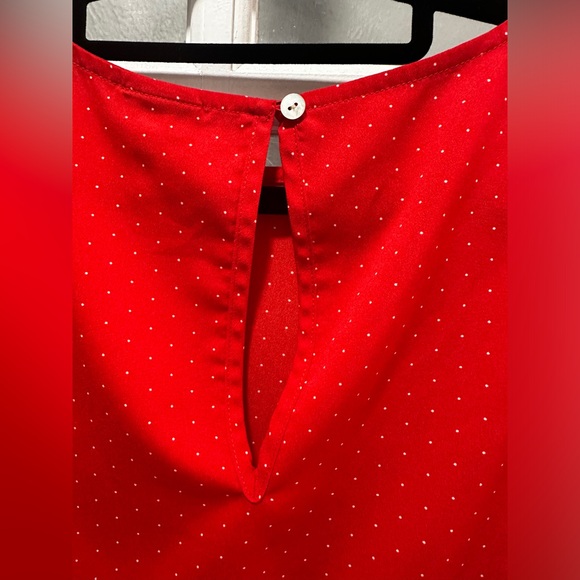 A New Day Red With White Polka Dot Blouse - Picture 7 of 7